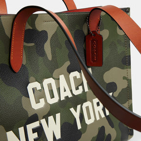 Relay Tote Bag 34 With Camo Print And Coach Graphic