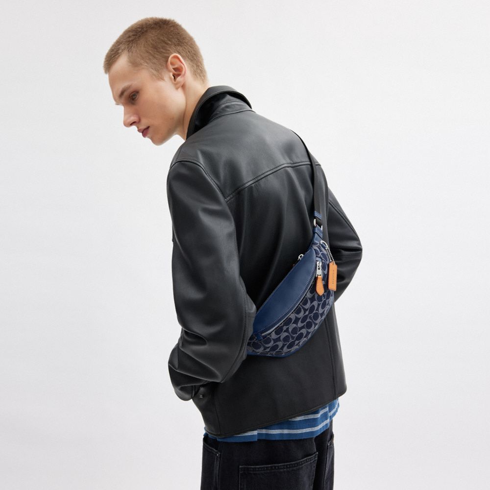 Warren Mini Belt Bag In Signature Denim