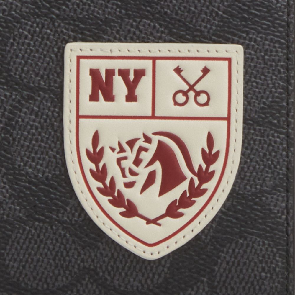 Passport Card Case In Signature Canvas With Patches