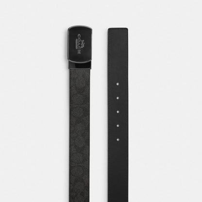 Plaque Buckle Cut-To-Size Reversible Belt, 38 Mm