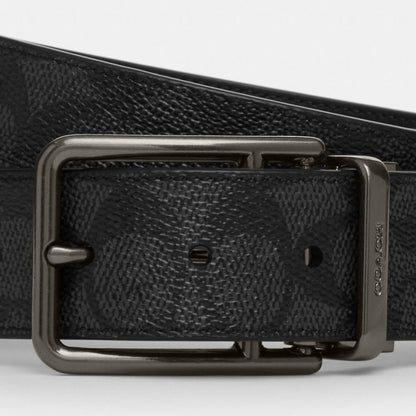 Double Bar Buckle Cut-To-Size Reversible Belt, 38 Mm