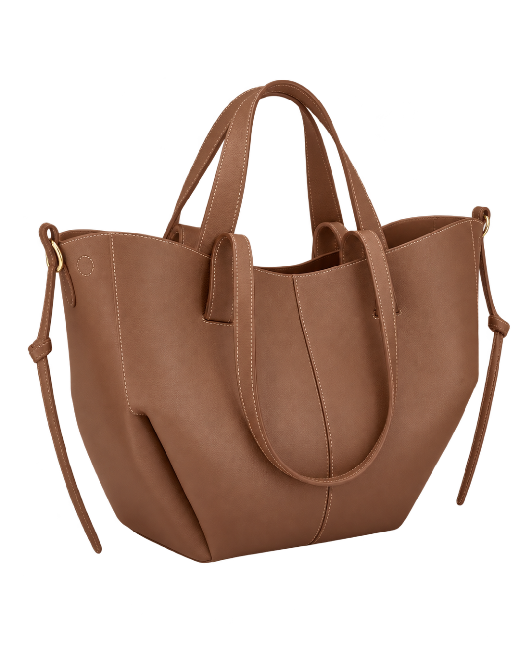 [AI-GENERATED:THREE_QUARTER_BACK] Cyme Edition Textured Camel — Three-Quarter Rear