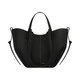 Cyme Mini Edition Textured Black with Ecru Stitching