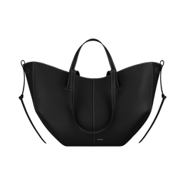 Cyme - Textured Black with Ecru Stitching