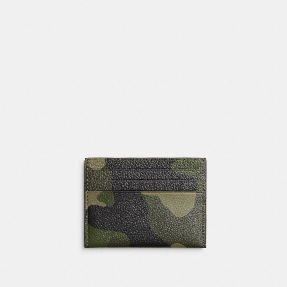 Card Case With Camo Print And Coach Graphic