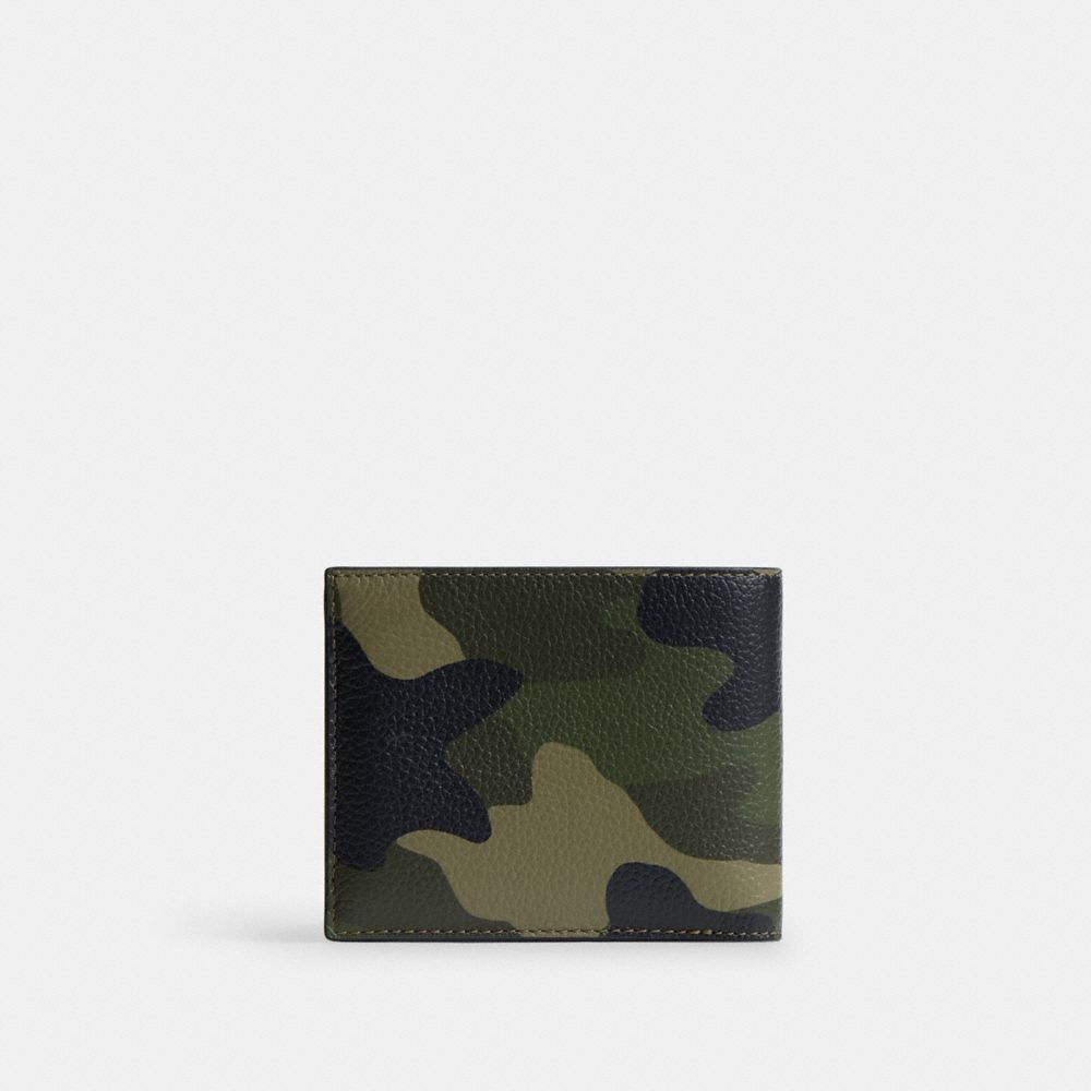 3 In 1 Wallet With Camo Print And Coach Graphic