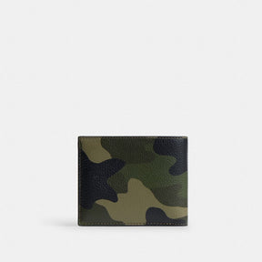 3 In 1 Wallet With Camo Print And Coach Graphic
