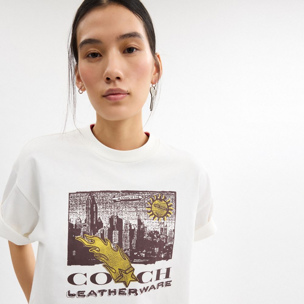 Collage Graphic Cropped T-Shirt In Organic Cotton