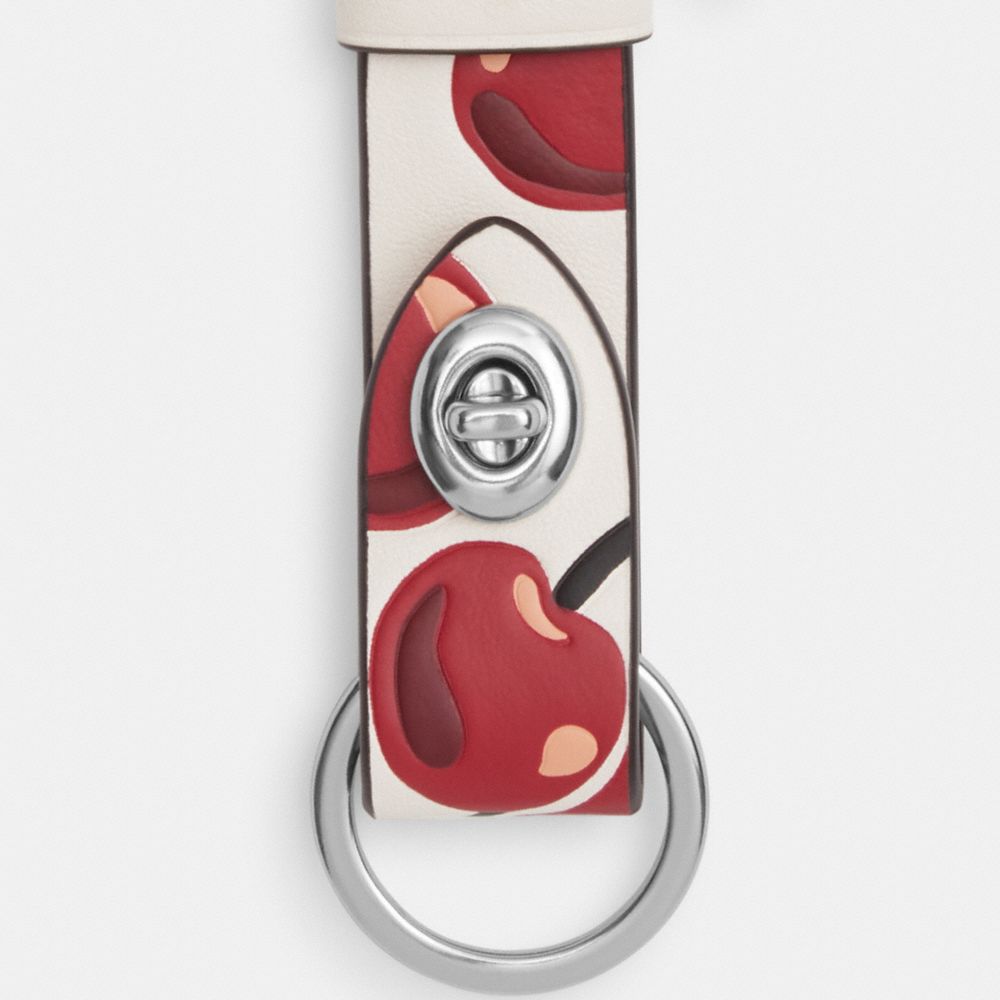 Trigger Snap Bag Charm With Cherry Print