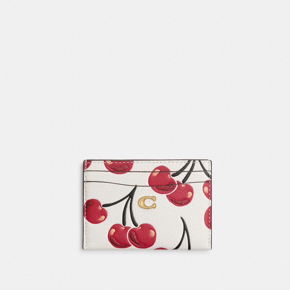 Essential Card Case With Quilting And Heart Print