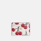 Essential Card Case With Quilting And Heart Print