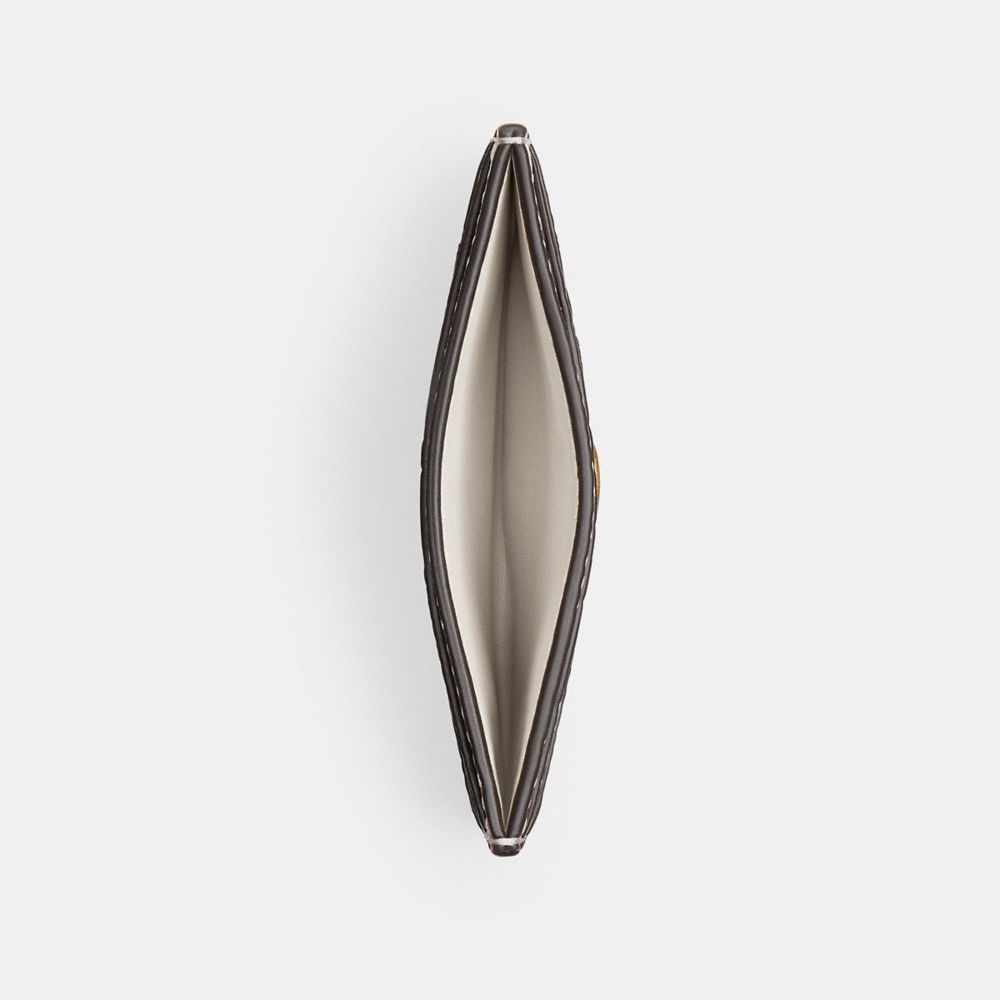 Essential Card Case With Quilting And Heart Print