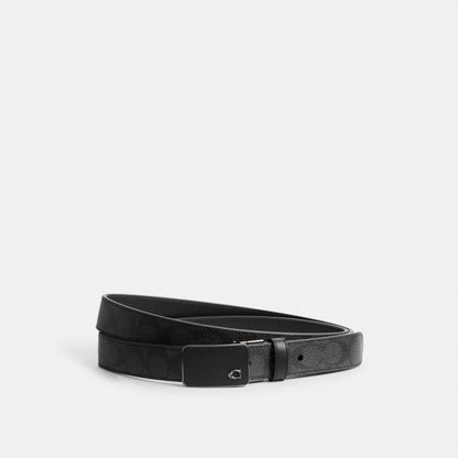 Signature Plaque Buckle Cut-To-Size Reversible Belt, 30 Mm