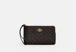 Large Corner Zip Wristlet In Signature Canvas