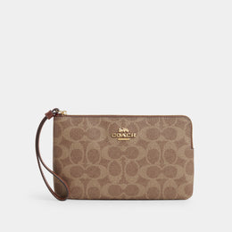 Large Corner Zip Wristlet In Signature Canvas