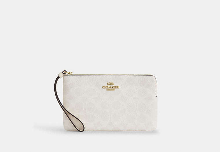 Large Corner Zip Wristlet In Signature Canvas