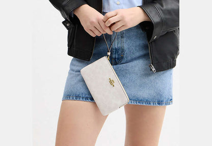 Large Corner Zip Wristlet In Signature Canvas