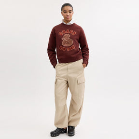 New Year Crewneck Sweatshirt With Snake Graphic
