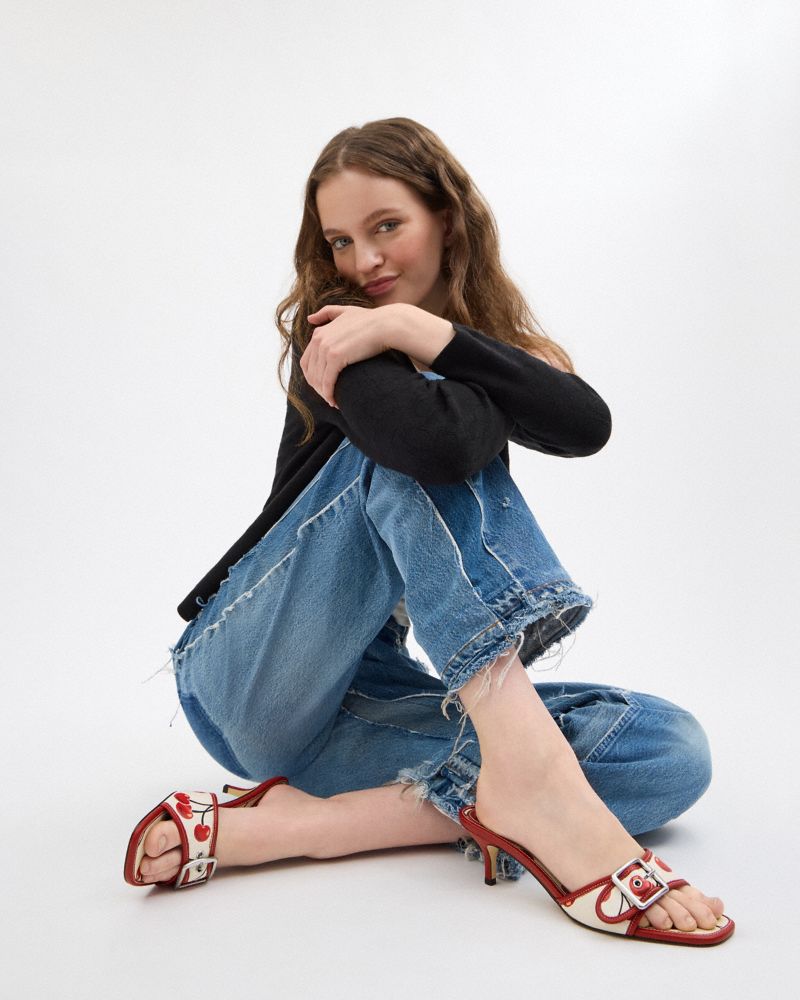Margot Sandal With Cherry Print
