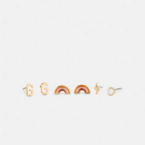 L Initial Stud Earrings Set
