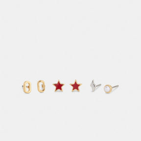 A Initial Stud Earrings Set