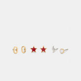 A Initial Stud Earrings Set