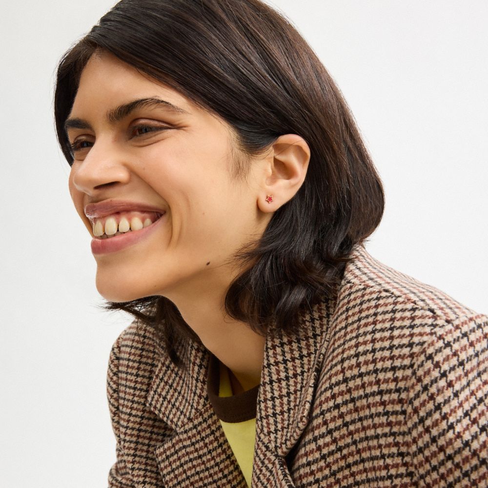 A Initial Stud Earrings Set