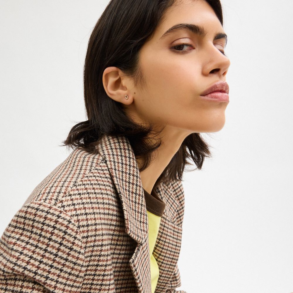 A Initial Stud Earrings Set