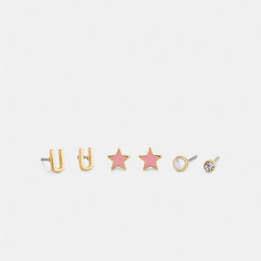 U Initial Stud Earrings Set