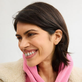 V Initial Stud Earrings Set