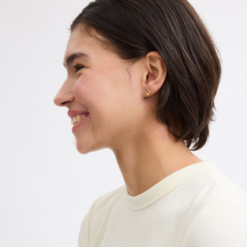 W Initial Stud Earrings Set