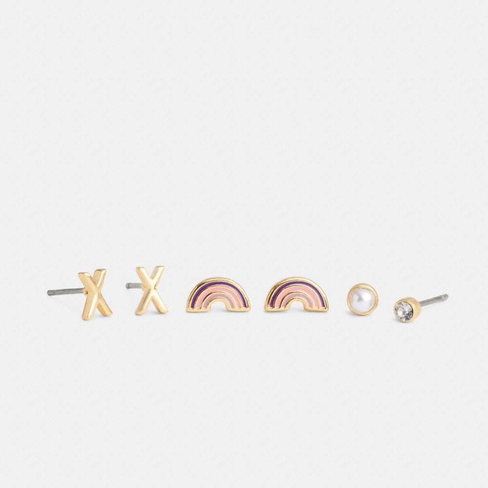 I Initial Stud Earrings Set