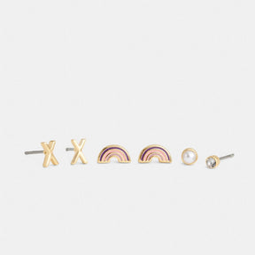 I Initial Stud Earrings Set
