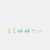 N Initial Stud Earrings Set