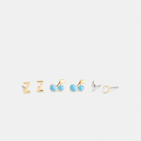 N Initial Stud Earrings Set