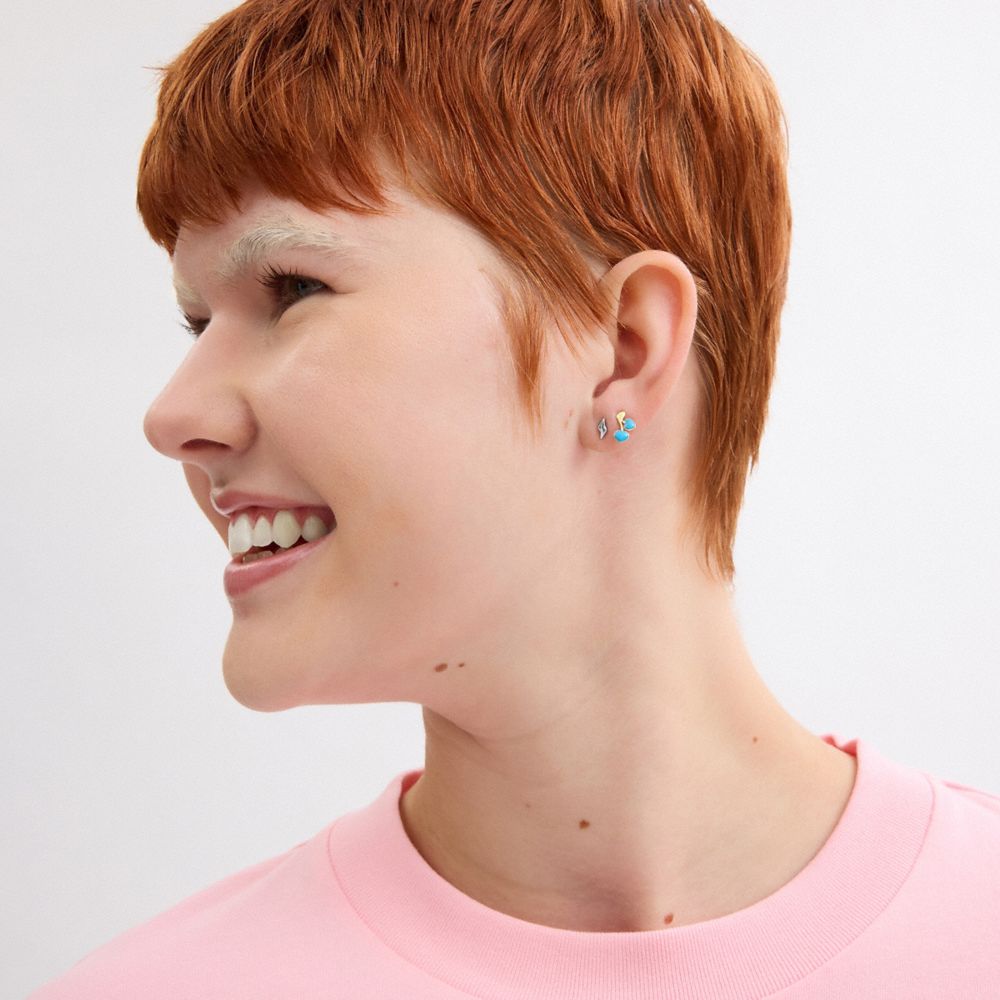 N Initial Stud Earrings Set