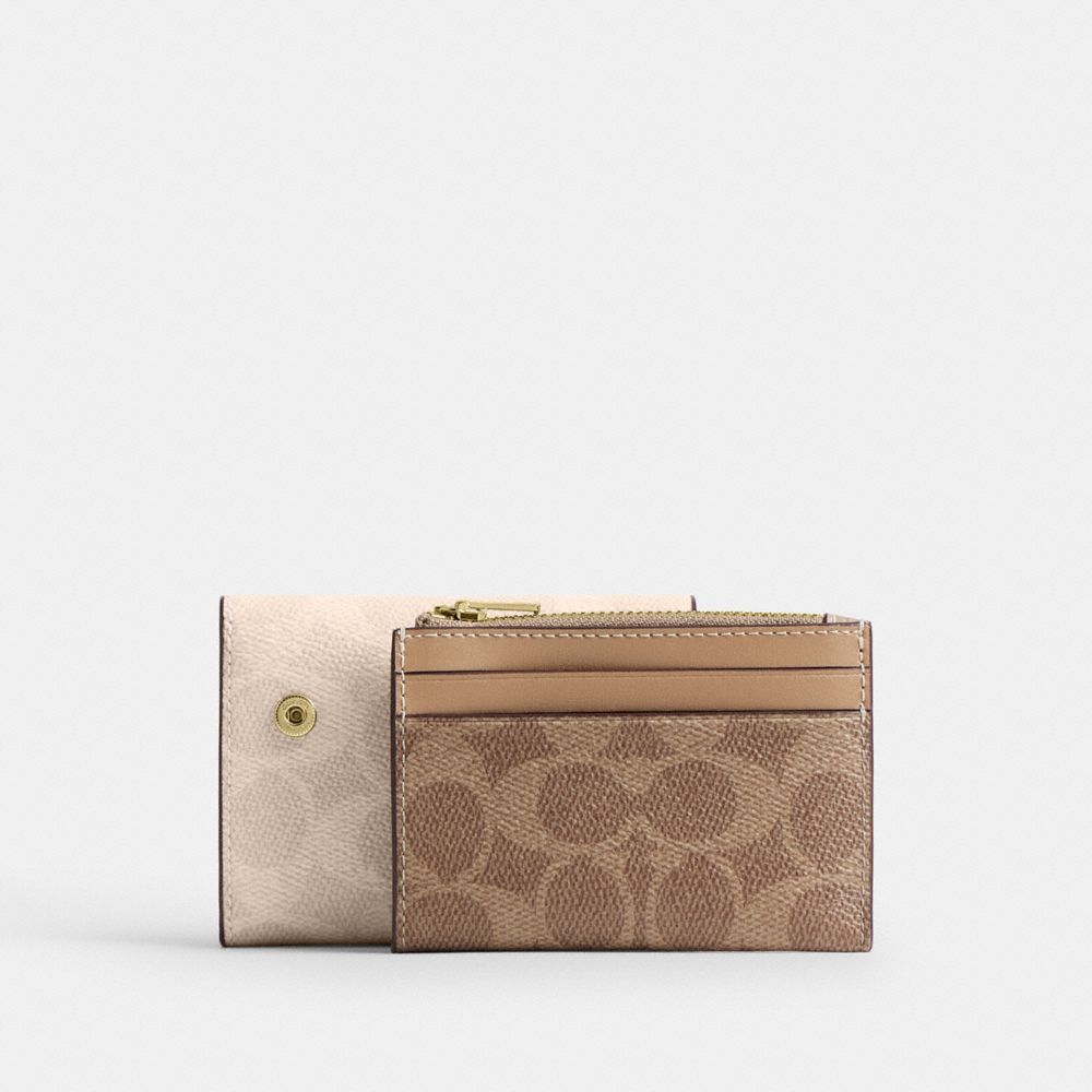 Card Holder Wallet In Blocked Signature Canvas