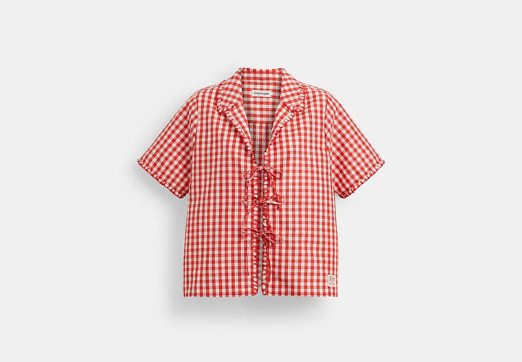Coachtopia Loop Gingham Tie-Front Shirt