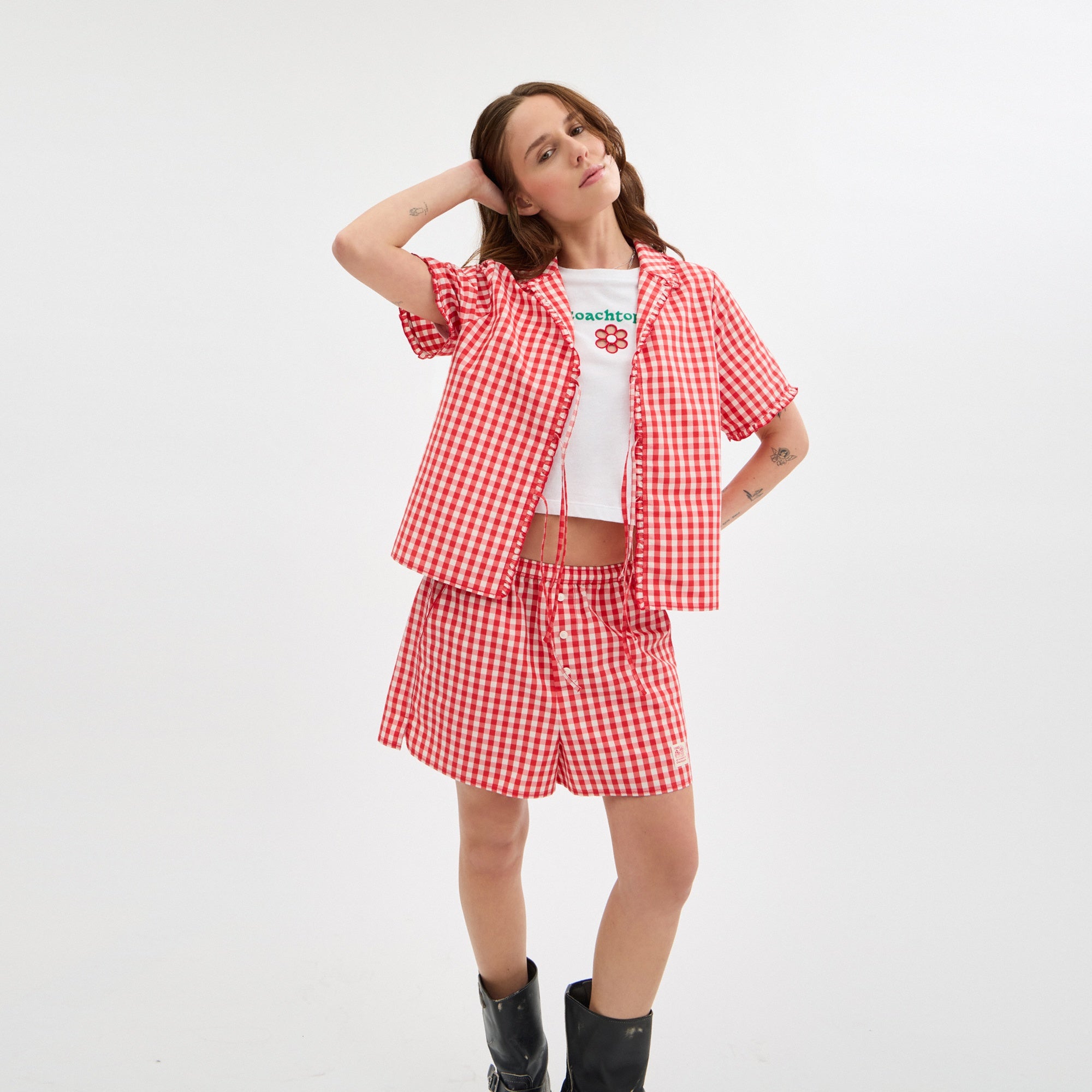 Coachtopia Loop Gingham Tie-Front Shirt