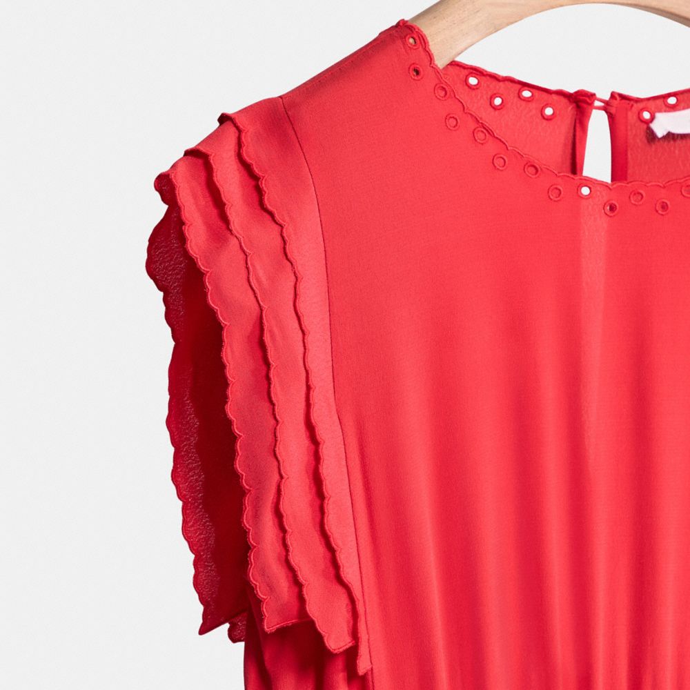 Restored Shoulder Pleat Midi Dress