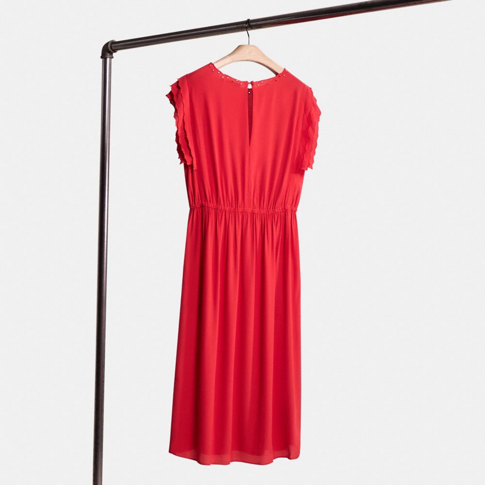 Restored Shoulder Pleat Midi Dress