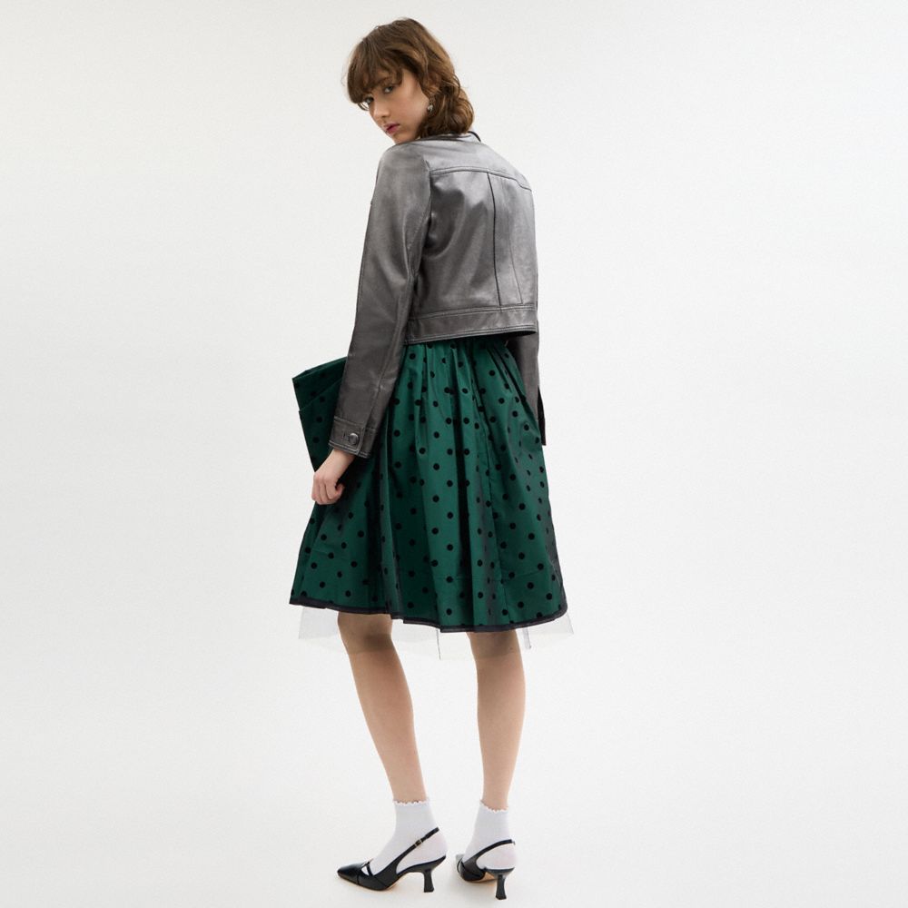 Flocked Taffeta Skirt