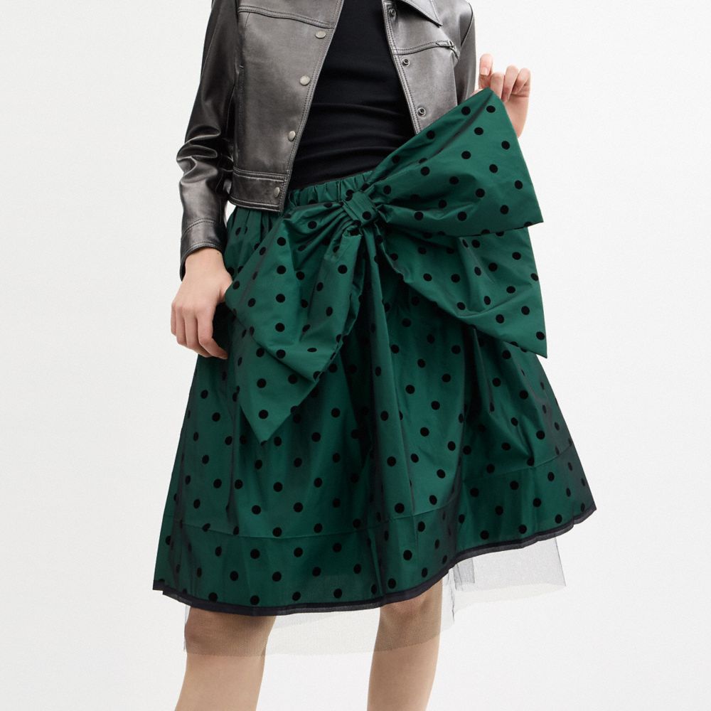 Flocked Taffeta Skirt