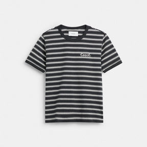 Striped Signature Ringer T Shirt In Organic Cotton