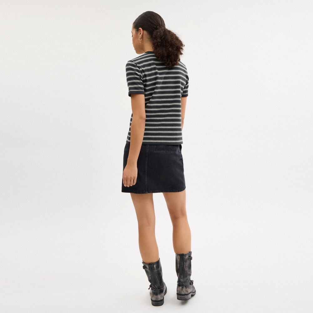 Striped Signature Ringer T Shirt In Organic Cotton