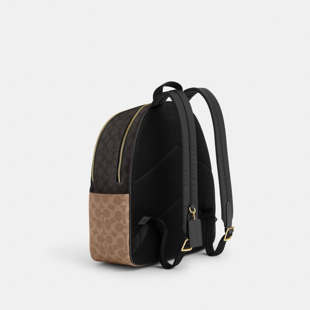 Court Backpack In Blocked Signature Canvas