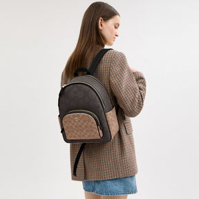Court Backpack In Blocked Signature Canvas