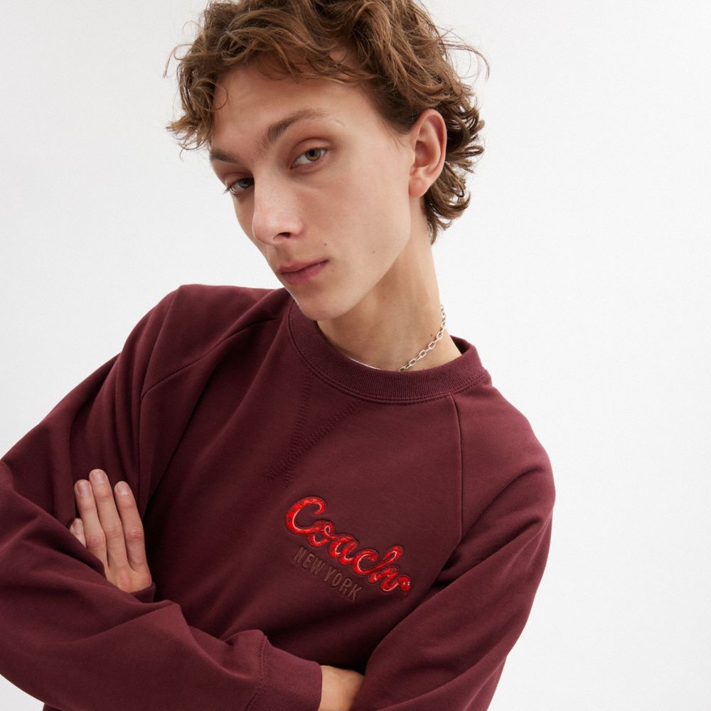 New Year Coach Snake Script Sweatshirt