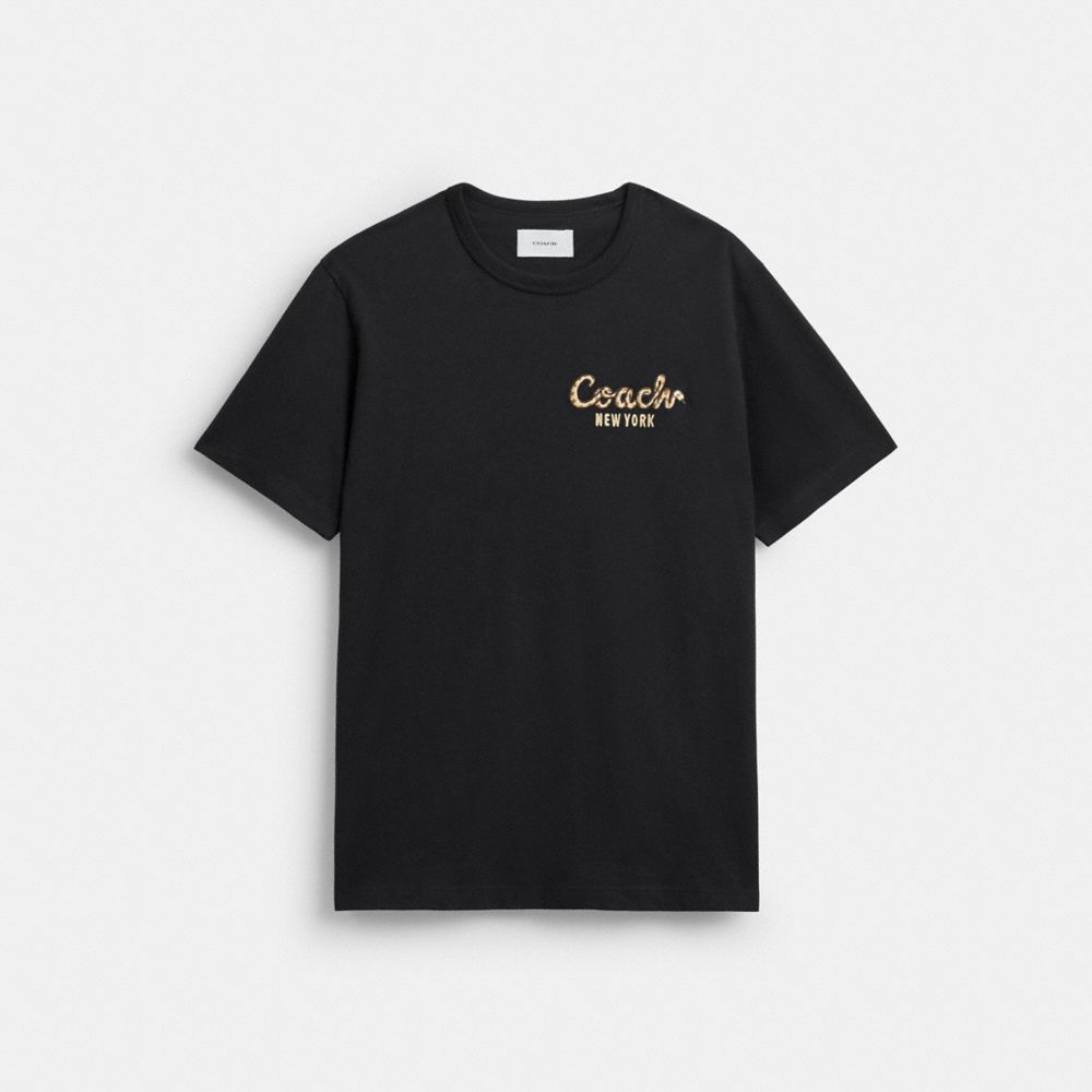 New Year Coach Snake Script T Shirt In Organic Cotton