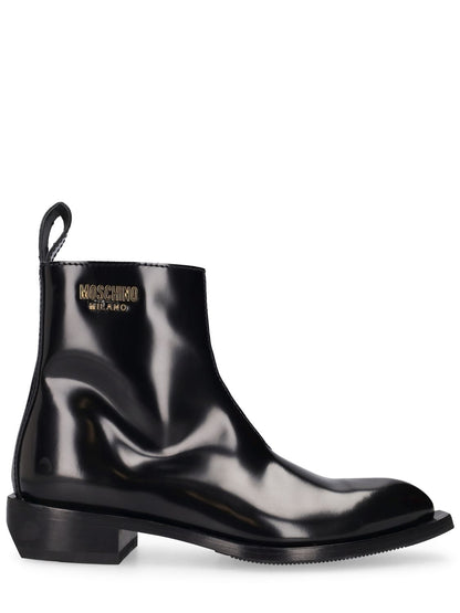 Moschino Moschino 40mm Texas brushed leather boots - Size: UK 2 Boots | Shop From The Mirage